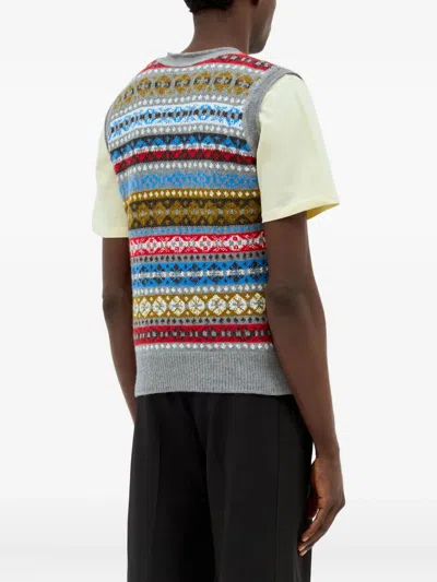 Wales Bonner Fair-isle Pattern Sleeveless Vest In Multi