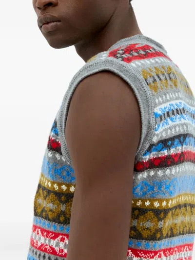 Wales Bonner Fair-isle Pattern Sleeveless Vest In Multi
