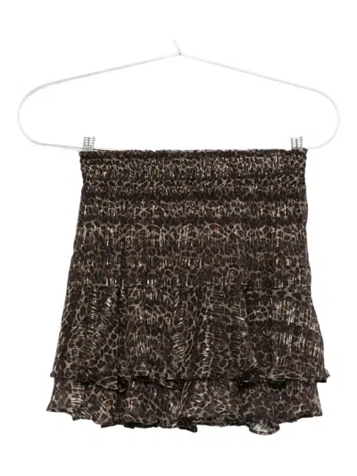 Mc2 Saint Barth Leopard-print Ruffled Mini Skirt In Multi