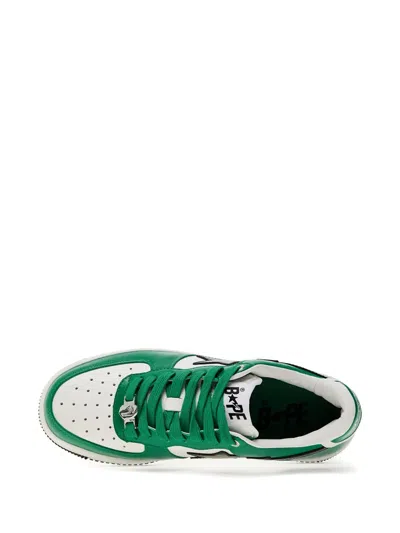 A Bathing Ape Bape Sta 3 Leather Sneakers