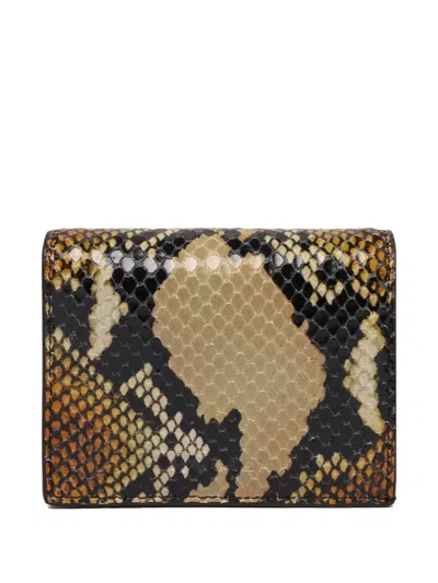 Alexander Mcqueen Snakeskin-print Wallet In Brown