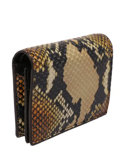 Alexander Mcqueen Snakeskin-print Wallet In Brown