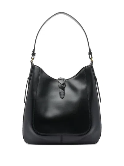 Isabel Marant Black Hobo Bag With Braided Detail And Adjustable Strap In Black
