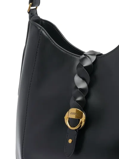 Isabel Marant Black Hobo Bag With Braided Detail And Adjustable Strap In Black