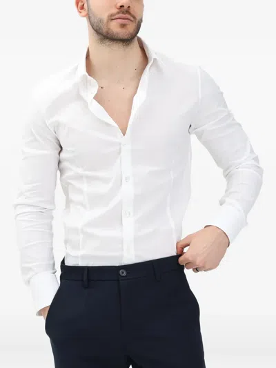 Patrizia Pepe Long-sleeve Button-up Shirt In White