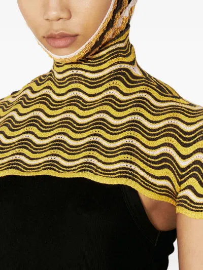 Isa Boulder Wave-pattern Knitted Top In Multi