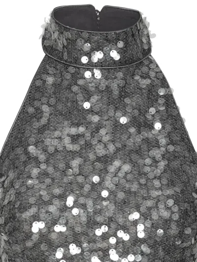 Rotate Birger Christensen Rotate Halter Neck Top With Sequin Embellishments In Black