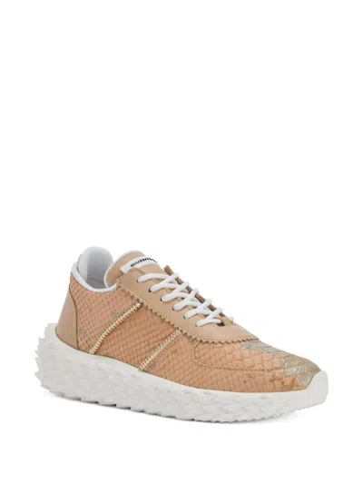 Giuseppe Zanotti Urchin Snakeskin-effect Sneakers In Neutral