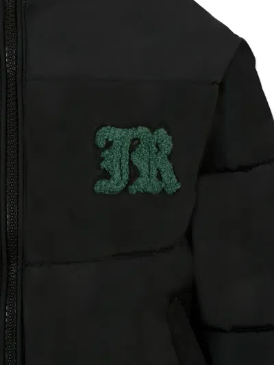 John Richmond Junior Logo-patch Puffer Jacket In Black