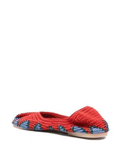 Slo_hand_made Crochet Floral Ballet Flats