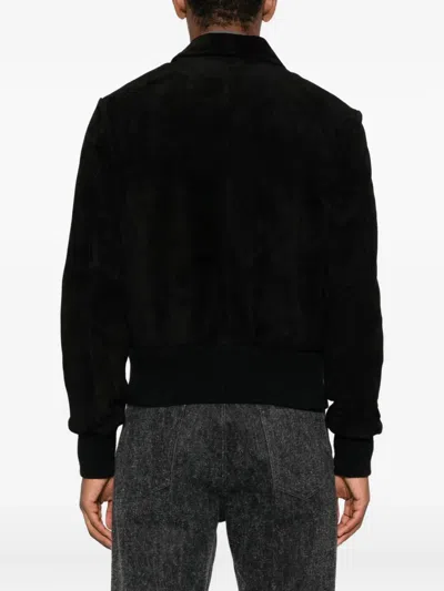 Giorgio Brato Flap-pocket Zip-front Suede Jacket In Black