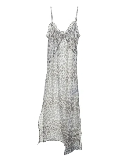 Baum Und Pferdgarten Alvine Leopard-print Ruffled Dress In Neutral
