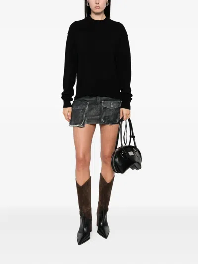 Rick Owens Crew-neck Wool Jumper In Black