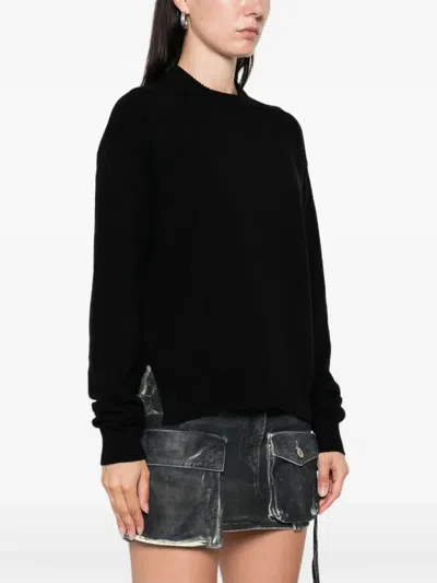 Rick Owens Crew-neck Wool Jumper In Black