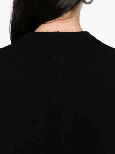 Rick Owens Crew-neck Wool Jumper In Black