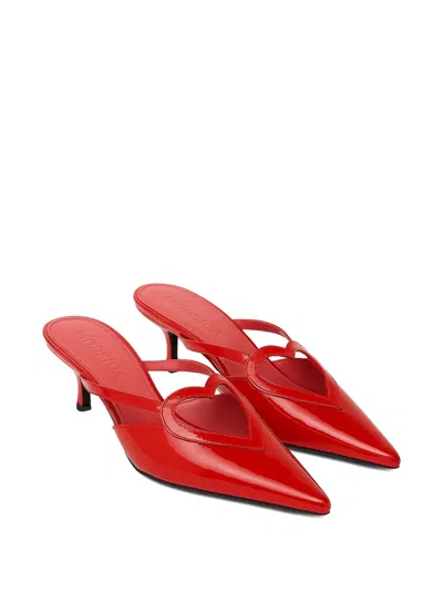Morsica Heart-shaped Patent Leather Mules
