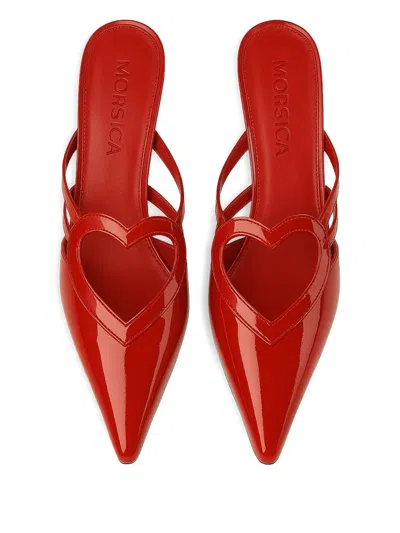 Morsica Heart-shaped Patent Leather Mules