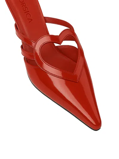 Morsica Heart-shaped Patent Leather Mules
