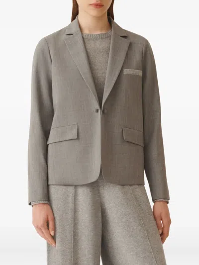 Fabiana Filippi Pocket-detail Blazer In Gray