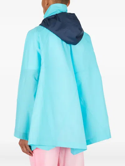 Botter Hooded Panelled Raincoat In Green