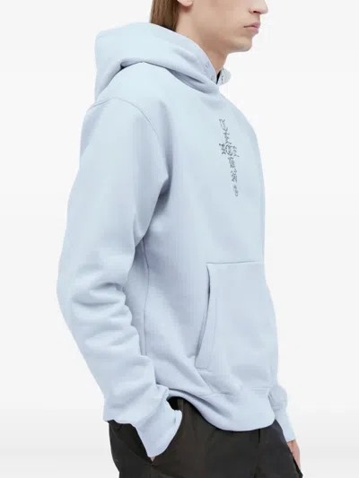 Ice & Techno Cross Logo Print Hooded Sweatshirt In Multi