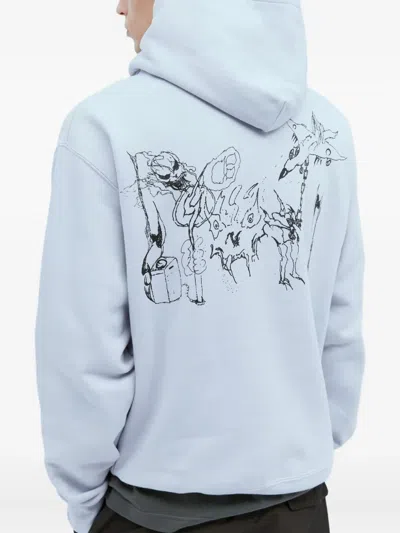 Ice & Techno Cross Logo Print Hooded Sweatshirt In Multi