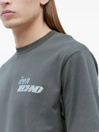 Ice & Techno Logo-print Crew-neck T-shirt In Green