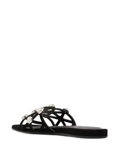 Attico Grid Studded Flats In Black