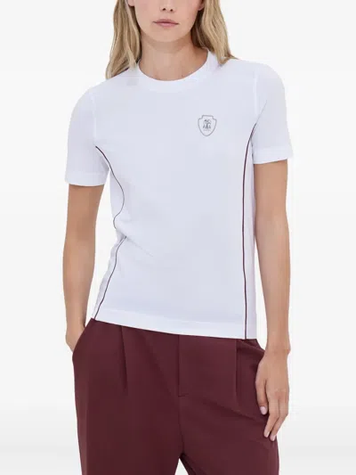 Brunello Cucinelli Logo-detail Jersey T-shirt In White