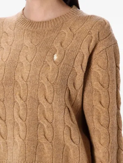 Polo Ralph Lauren Cable-knit Wool And Cashmere Jumper In Brown