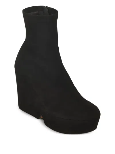Clergerie 110mm Platform Suede Boots In Black