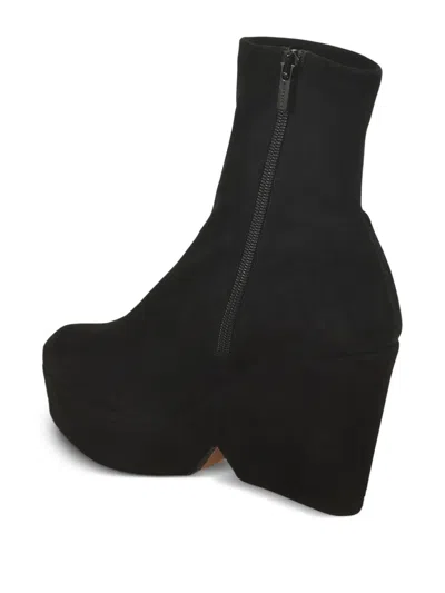 Clergerie 110mm Platform Suede Boots In Black