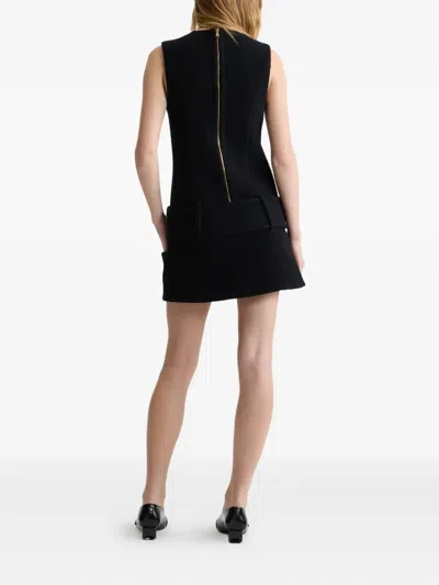 Patou Boiled Wool Mini Dress In Black