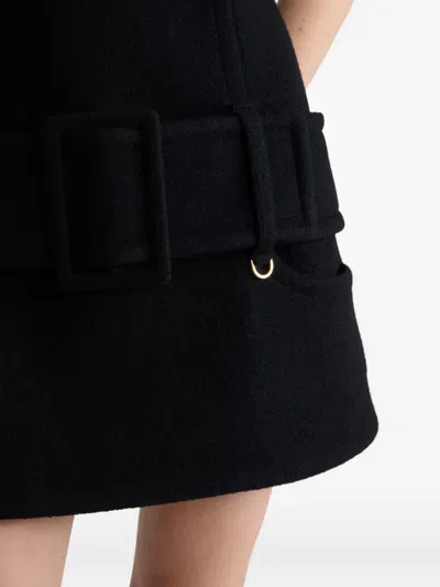Patou Boiled Wool Mini Dress In Black