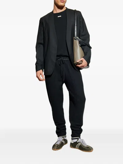 Maison Margiela Wool Trousers With Side Zipper In Black