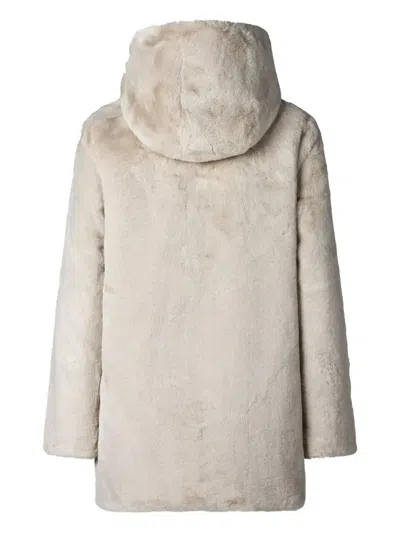 Save The Duck Hooded Quilted Faux-fur Coat In Gray