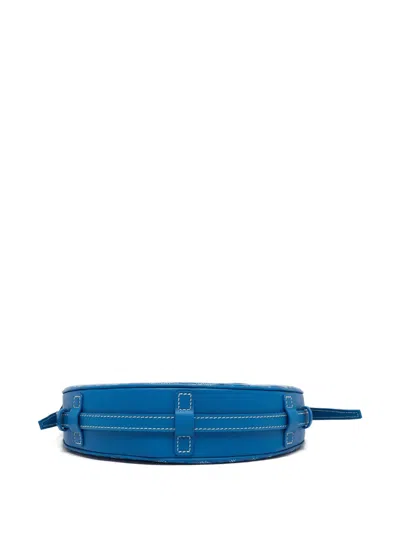 Pre-owned Goyard Ine-canvas Half-moon Shoulder Bag In Blue