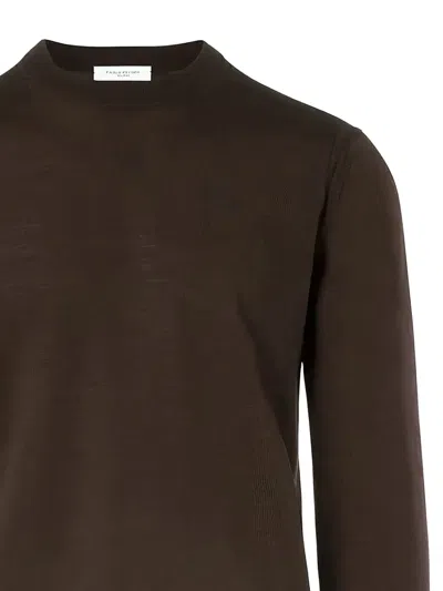 Paolo Pecora Round-neck Wool Sweater In Brown
