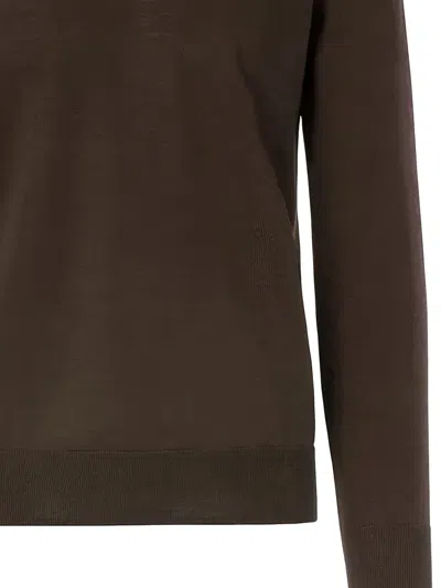 Paolo Pecora Round-neck Wool Sweater In Brown
