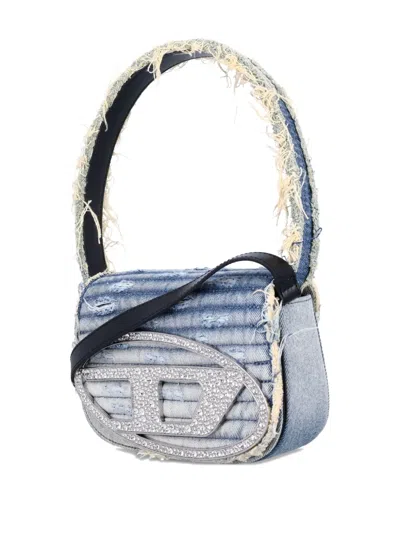 Diesel 1dr Crystal-embellished Denim Shoulder Bag