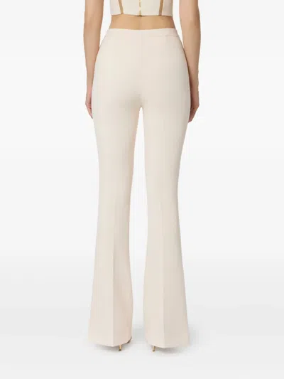 Elisabetta Franchi Zip-front Flared Trousers In Neutral