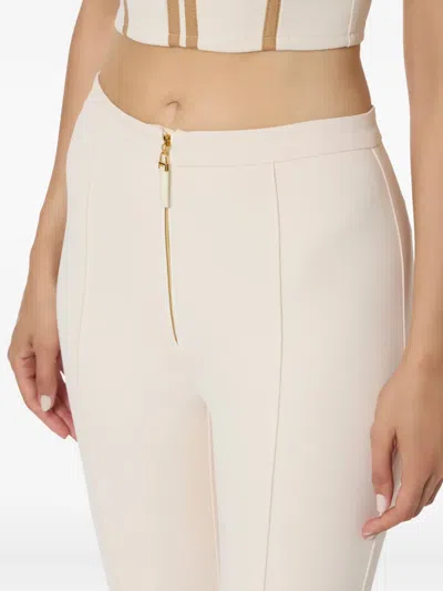 Elisabetta Franchi Zip-front Flared Trousers In Neutral