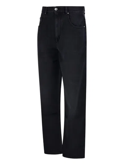 Isabel Marant Étoile High-rise Straight Leg Jeans With Belt Loops In Black