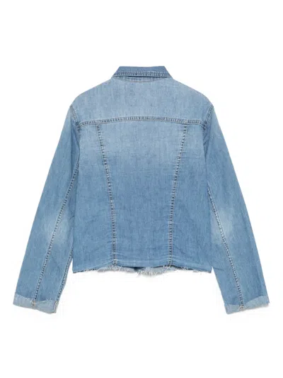 L Agence Seam-embellished Denim Jacket In Blue
