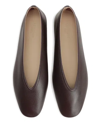 Le Monde Beryl Luna Calfskin Ballerina Flats In Brown