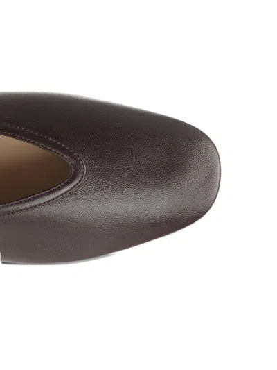 Le Monde Beryl Luna Calfskin Ballerina Flats In Brown