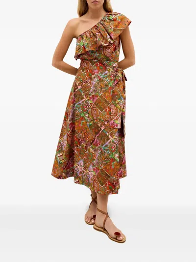 Marie Oliver Mccauley Ruffled One-shoulder Top In Orange