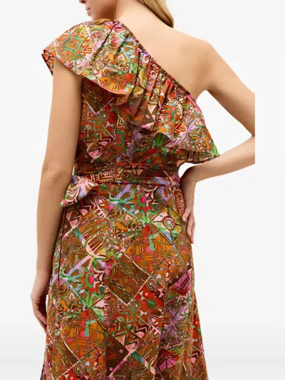 Marie Oliver Mccauley Ruffled One-shoulder Top In Orange