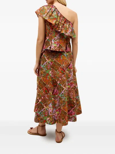 Marie Oliver Mccauley Ruffled One-shoulder Top In Orange