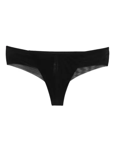 La Perla Mesh-paneled Thong In Black